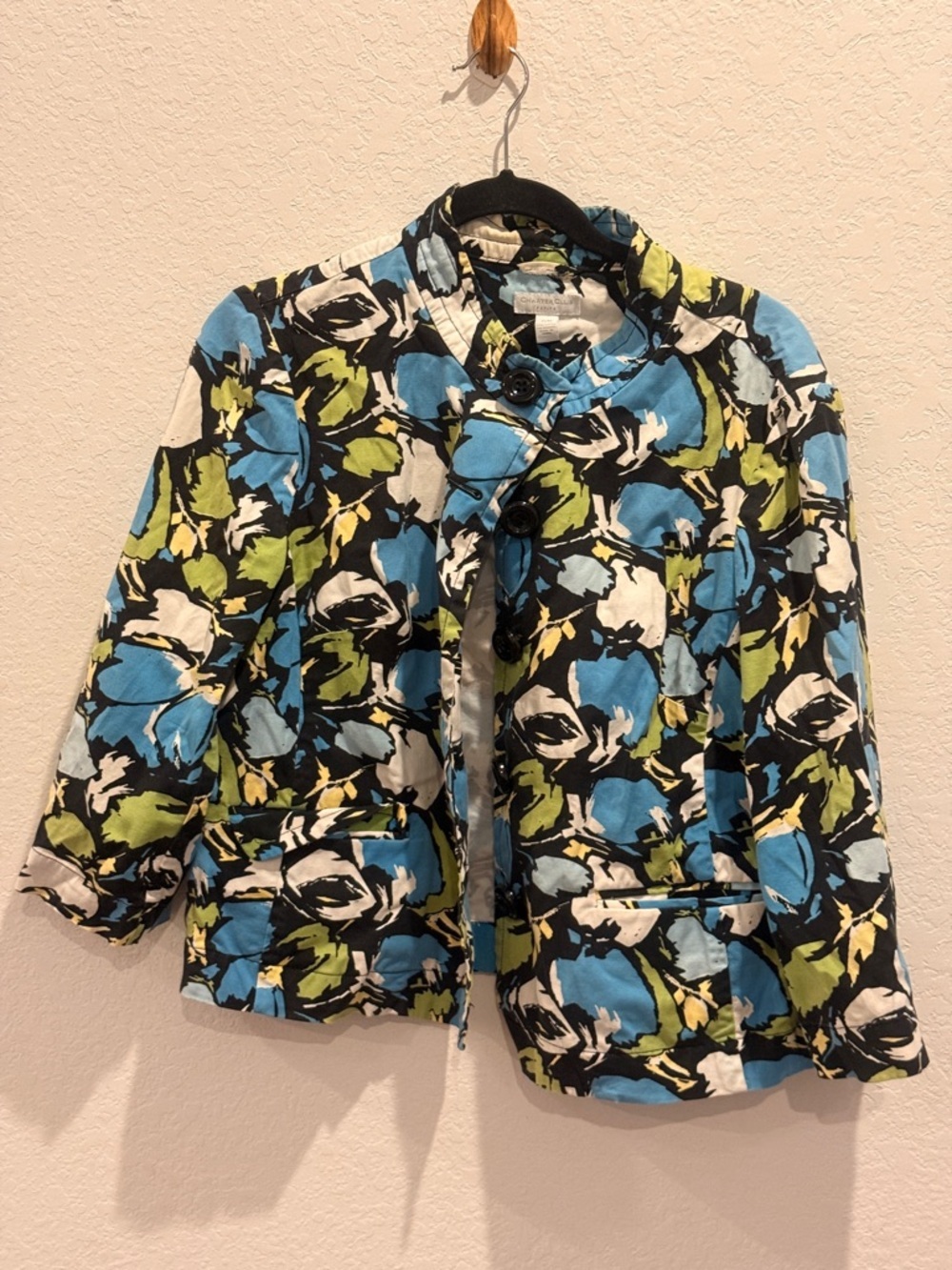 Charter Club Girls Floral Blazer in Blue, Green & White